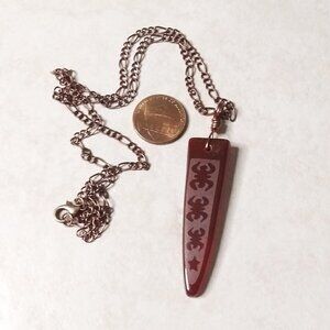 Extra Long & Slender Agate Necklace! Frosted Surface Design - Sleek + Minimalist